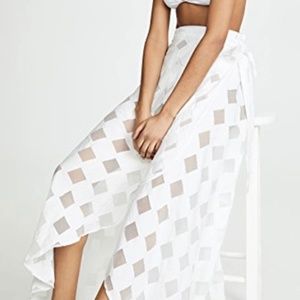 Onia Amanda White Window Mesh Wrap Skirt  NWT